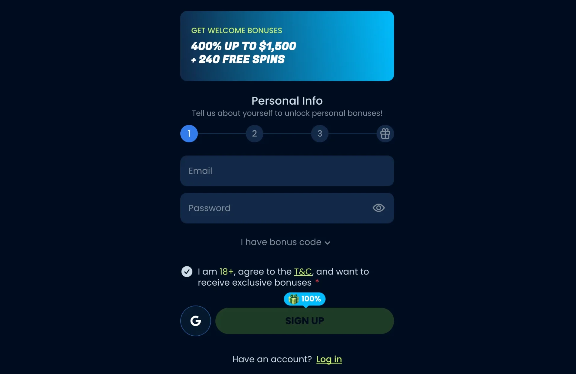 Kingpari Casino Register